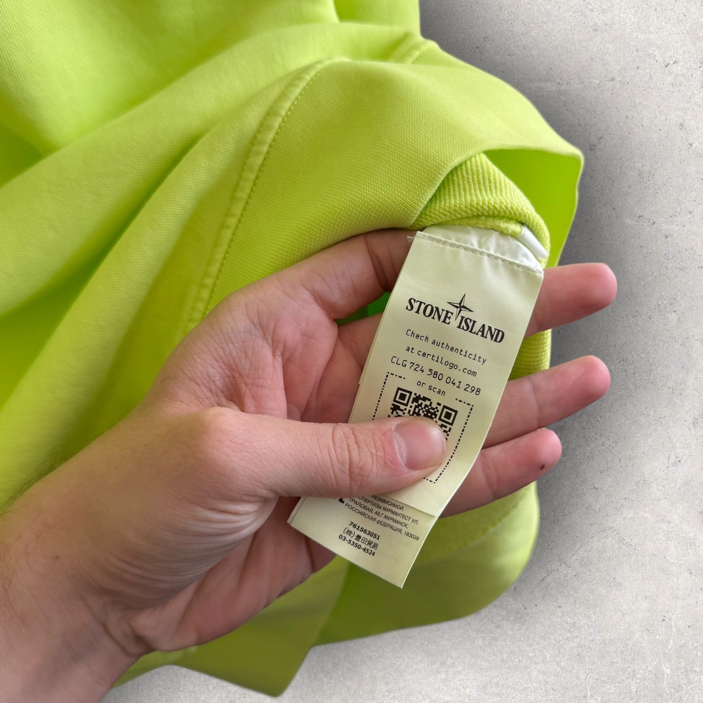 Stone Island Lime Sweatshirt (L, 22”)