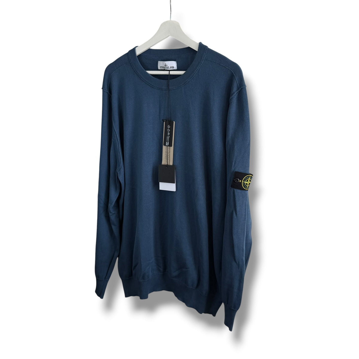 Stone Island Knitted Blue Jumper (3XL, 25.5”)