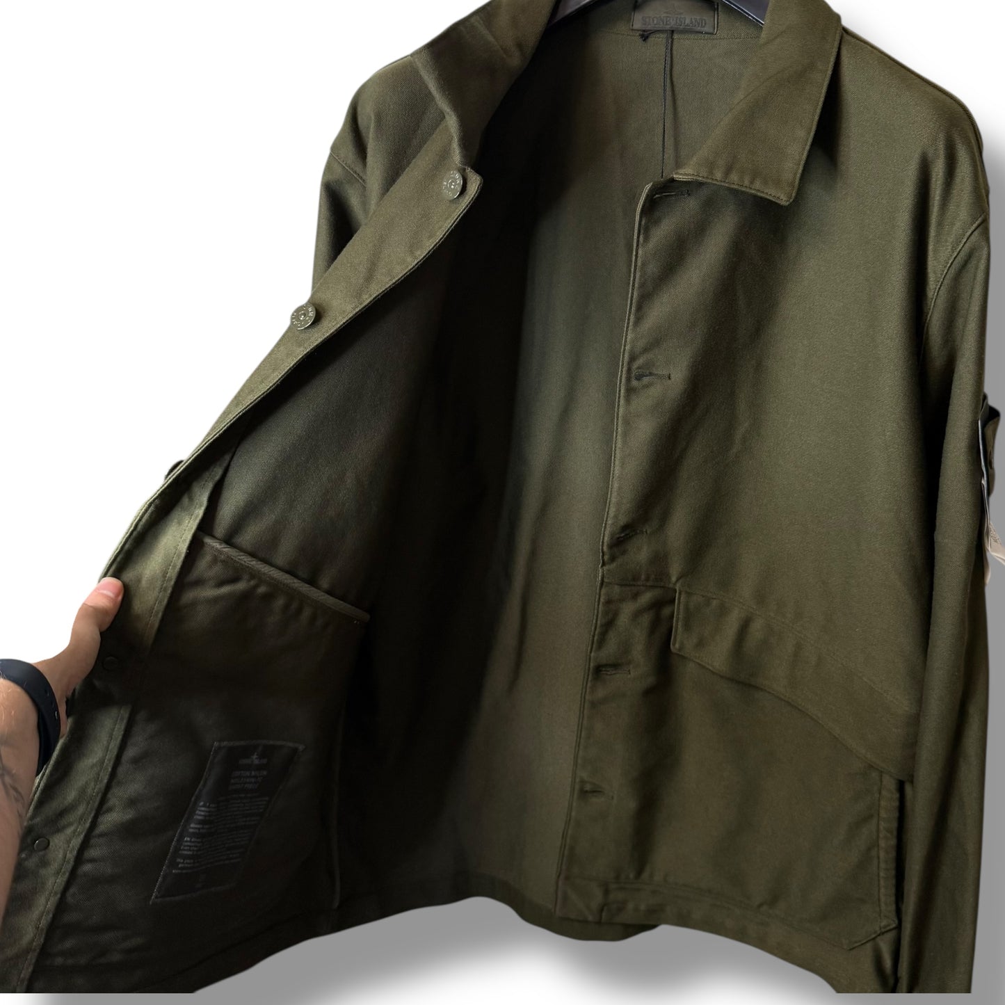 Stone Island Cotton Nylon Moleskin-TC Ghost Piece (3XL, 28”)