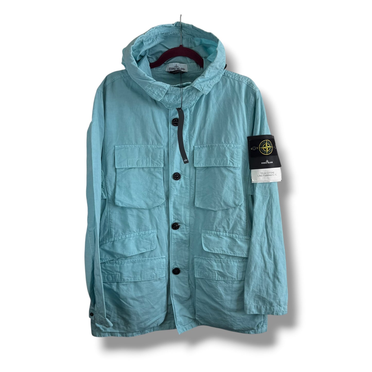 Stone Island Tela Cotone Lino Fiammato-TC (M, 22.5”)