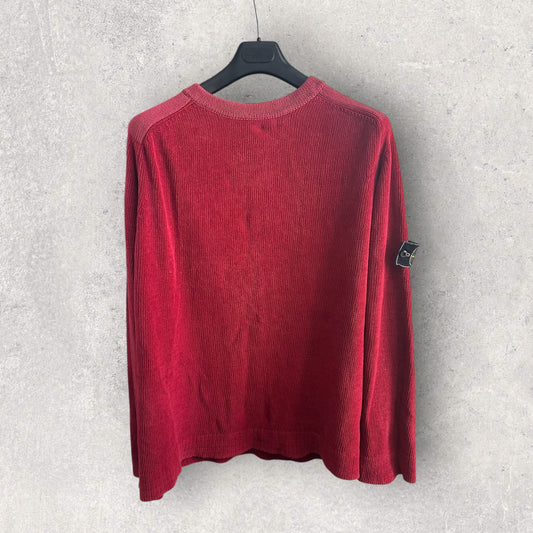 Stone Island Vintage Green Edge 2001 Knit Cotton Sweatshirt (XXL, 24”)