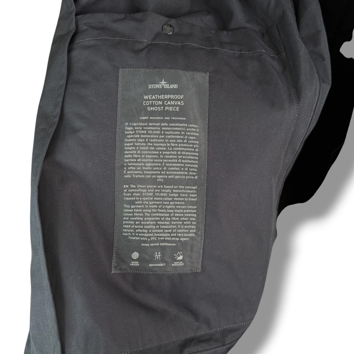 Stone Island Weatherproof Ghost Parka Jacket (XL, 25”)