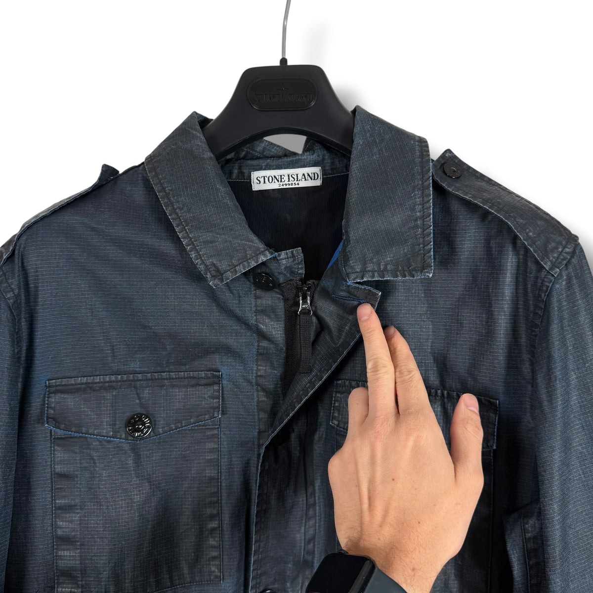 Stone Island 2011 Rip Stop Coated Multi Pocket Jacket (L, 24”)