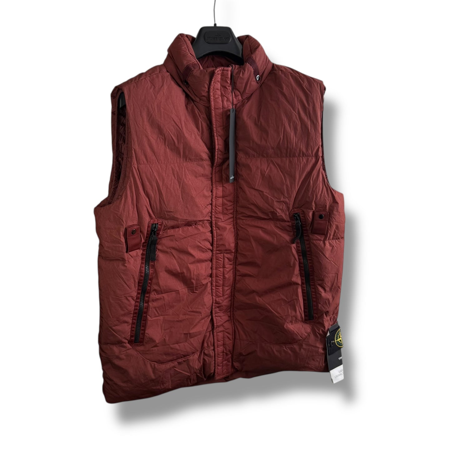 Stone Island Crinkle Reps Down Body Warmer (L, 23”)