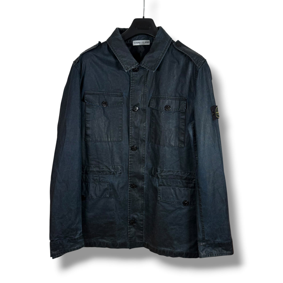 Stone Island 2011 Rip Stop Coated Multi Pocket Jacket (L, 24”)