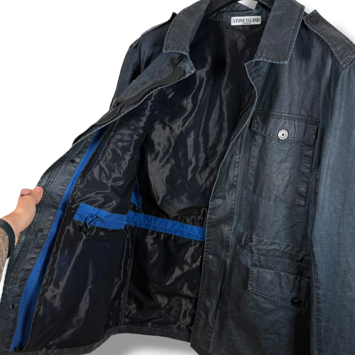 Stone Island 2011 Rip Stop Coated Multi Pocket Jacket (L, 24”)