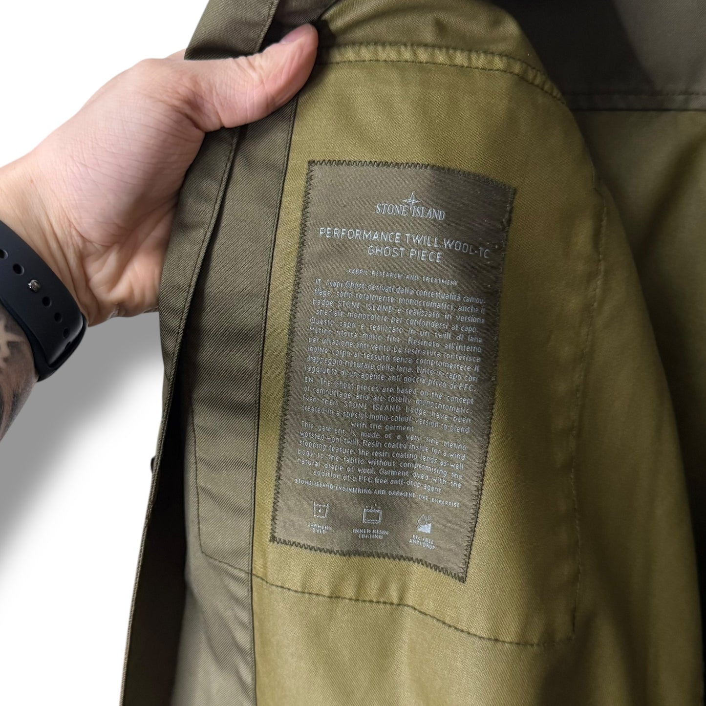 Stone Island Performance Twill Wool-TC Ghost Piece (XL, 24.5”)