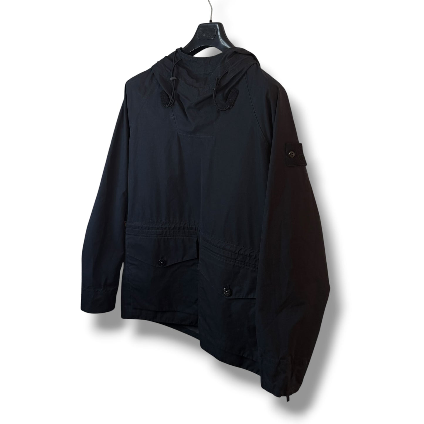 Stone Island Black O-Ventile Ghost Pullover Smock (L, 26”)