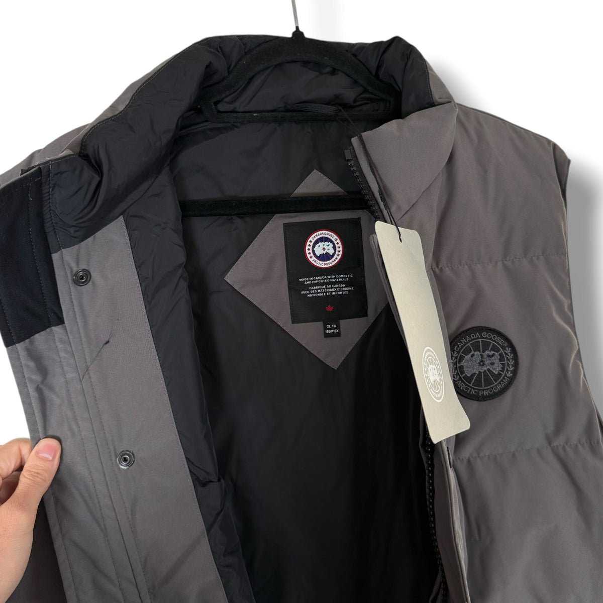 Canada Goose Coastal Grey Black Label Garson Gilet (XL, 24”)
